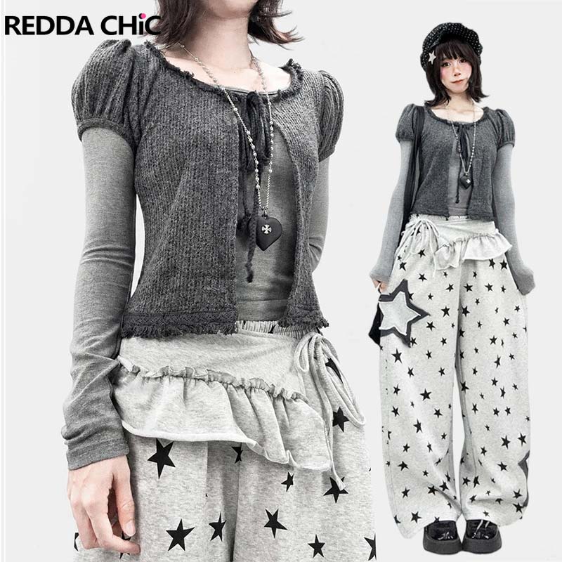 REDDACHiC パフスリーブカーディガンとトップスの2点 - T-Shirts のレビューと価格