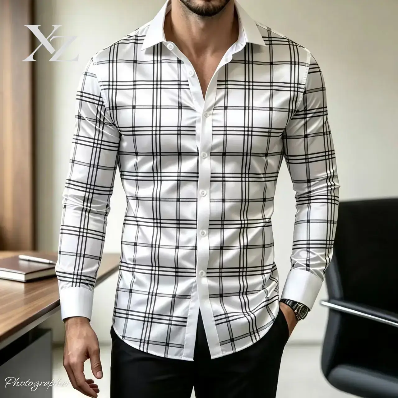 人気急上昇中！メンズ用、スリムフィット、長袖、チェック柄のド - Mens Satin Silk Dress Shirt のレビューと価格
