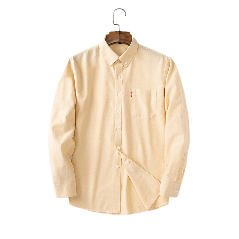 メンズ純綿オックスフォード生地長袖シャツ スリムフィット ポ - Oxford Cotton Casual Shirt Business のレビューと価格