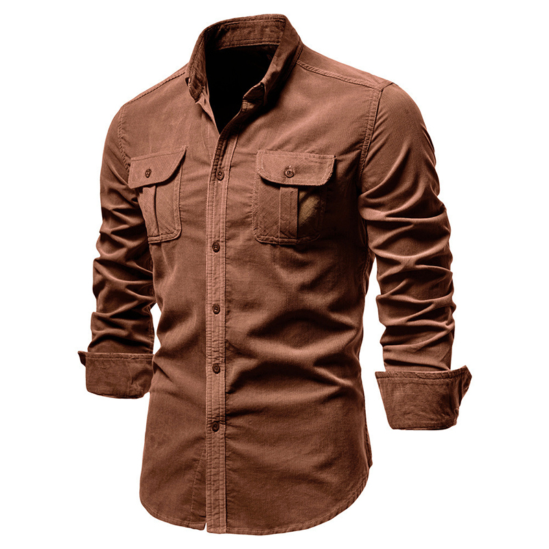 ヴィンテージ無地コーデュロイシャツジャケットメンズファッショ - Corduroy Button Up Shirt Men のレビューと価格