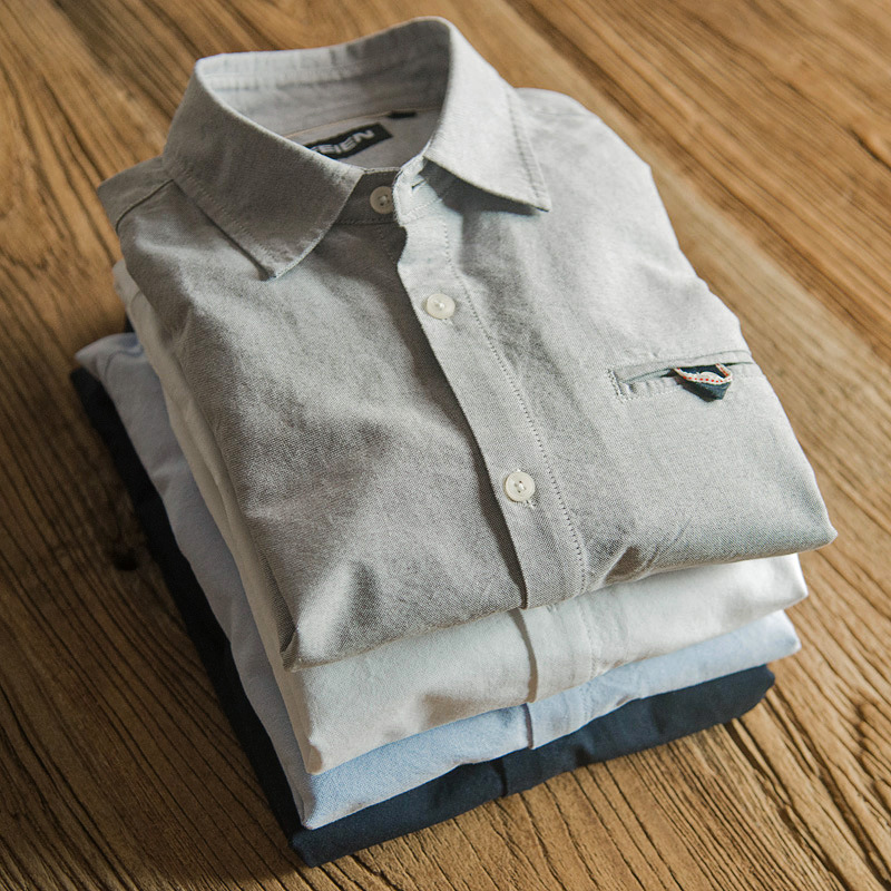 オックスフォード-和風カジュアルシャツ,ブランドの服,長袖, - Oxford Cotton Casual Shirt Business のレビューと価格